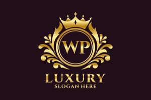 Royal Luxury Logo-Vorlage mit anfänglichem wp-Buchstaben in Vektorgrafiken für luxuriöse Branding-Projekte und andere Vektorillustrationen. vektor