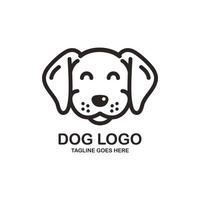 söt ansikte hund logotyp design vektor