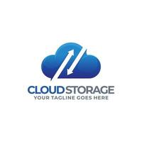 Cloud-Speicher-Logo. Cloud-Daten-Logo vektor
