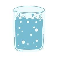 glas av vatten i tecknad serie platt stil. hand dragen vektor illustration