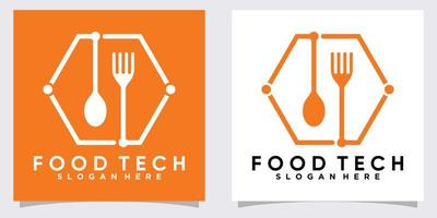 Food-Tech-Logo-Design mit Stil und kreativem Konzept vektor