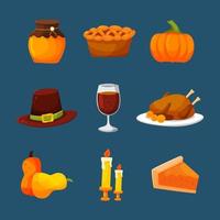 Thanksgiving-Icon-Set vektor