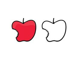 hand dragen röd äpple illustration vektor