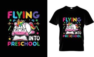 erster Schultag T-Shirt-Design, erster Schultag T-Shirt-Slogan und Bekleidungsdesign, erster Schultag Typografie, erster Schultag Vektor, erster Schultag Illustration vektor