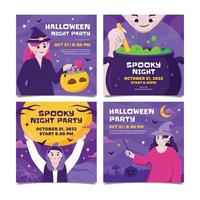 Halloween-Party-Social-Media-Post-Pack vektor