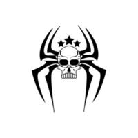 skalle huvud med klättrande Spindel ben ikon logotyp vektor