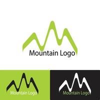 enkel grön berg logotyp ikon vektor