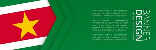 Bannervorlage mit Flagge von Surinam für die Werbung für Reisen, Geschäfte und andere. vektor