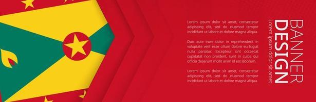 Bannervorlage mit Flagge von Grenada für die Werbung für Reisen, Geschäfte und andere. vektor