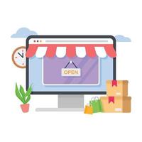 Online-Shopping-Designelemente, Zeichen, Symbole. digitales online-marketing-illustration. vektor