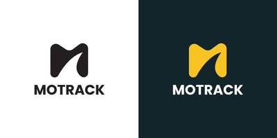 modern brev m logotyp med spårning rutt Bra för transport logotyp vektor