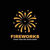 Feuerwerk einfaches flaches Logo-Design vektor