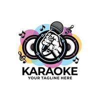 karaoke logotyp design vektor