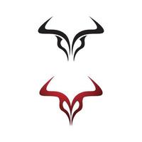 abstraktes Schild-Stier-Logo, Logo-Symbol für Hornabzeichen vektor