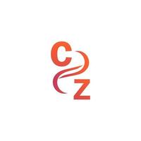 cz orangefarbenes Logo-Design für Ihr Unternehmen vektor