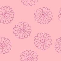 Blumen nahtlose Muster handgezeichnet im Doodle-Stil. kamille hintergrund für tapeten, textilien, verpackungspapier, digitales papier vektor