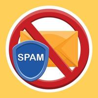 Anti-Spam-E-Mail im flachen Designkonzeptvektor vektor