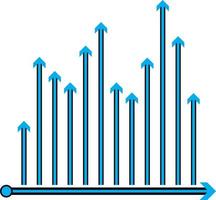 växande analyserar pil symbol vektor