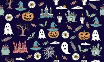 halloween symboler handritade illustrationer vektor