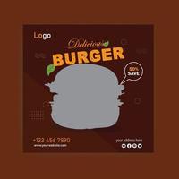 Super leckeres Burger-Social-Media-Post-Design vektor