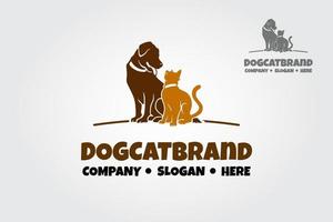 Dogcat-Markenvektorlogo. stilvolles, modernes, schönes und klares Logo-Design kann für viele Arten von Projekten, Unternehmen, Gemeinschaften, Zoohandlungen usw. verwendet werden. vektor