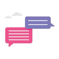 Chat-Blasengespräch, Dialog, Messenger oder Online-Support-Konzeptillustration. vektor