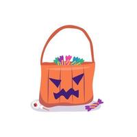 halloween-tasche mit süßigkeitsillustration vektor