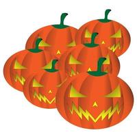 Halloween-Kürbislaterne Halloween fünf Kürbis vektor