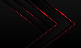 abstrakt röd ljus linje pil riktning på svart metall med tom Plats design modern lyx trogen teknologi bakgrund vektor