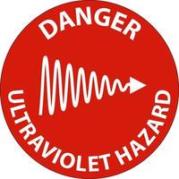 Gefahr UV-Licht Gefahrenkennzeichen auf weißem Hintergrund vektor