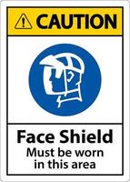 varning ansikte skydda måste vara bärs tecken på vit bakgrund vektor