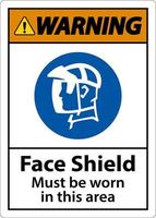 varning ansikte skydda måste vara bärs tecken på vit bakgrund vektor
