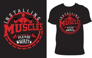 Gym t-shirt design vektor mall. kondition tshirt design. Gym citat. Gym motiverande t-shirt design.