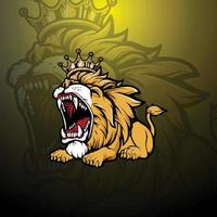 lejon gamer maskot logotyp design vektor illustration