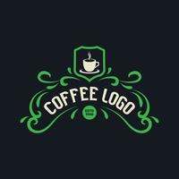 vintage logo für café, restaurantessen und getränke vektor