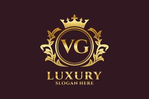 Royal Luxury Logo-Vorlage mit anfänglichem vg-Buchstaben in Vektorgrafiken für luxuriöse Branding-Projekte und andere Vektorillustrationen. vektor
