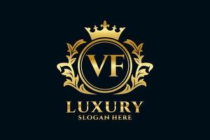 Royal Luxury Logo-Vorlage mit anfänglichem vf-Buchstaben in Vektorgrafiken für luxuriöse Branding-Projekte und andere Vektorillustrationen. vektor