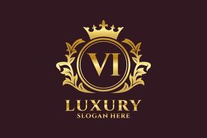 Royal Luxury Logo-Vorlage mit anfänglichem VI-Buchstaben in Vektorgrafiken für luxuriöse Branding-Projekte und andere Vektorillustrationen. vektor