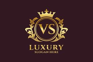 Initial vs Letter Royal Luxury Logo Vorlage in Vektorgrafiken für luxuriöse Branding-Projekte und andere Vektorillustrationen. vektor