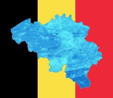 översikt Karta av belgien med de bild av de nationell flagga. is inuti de Karta. vektor illustration. energi kris.