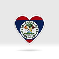 Herz aus Belize-Flagge. Stern- und Flaggenvorlage mit silbernem Knopf. einfache Bearbeitung und Vektor in Gruppen. Nationalflaggenvektorillustration auf weißem Hintergrund.