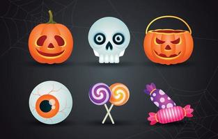 halloween, lura eller behandla ikoner vektor