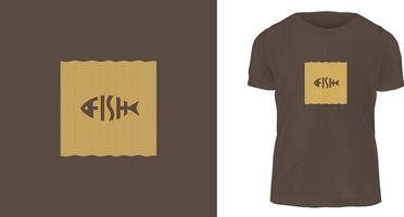T-Shirt-Design-Vorlage, Fisch vektor