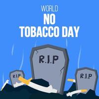 värld Nej tobbaco dag vektor illustration. död av rökning cigarett vektor design