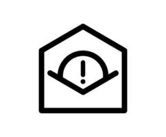 gefährliche Nachricht. E-Mail-Fehler-Vektor-Logo-Symbol. Umschlag mit Ausrufezeichen. zeichen- und alarmfehler, alarmgefahrensymbol. Briefpost, Warnung Vorsicht, Gefahr Monoline vektor