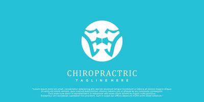 Chiropraktik-Logo-Design Wirbelsäulen-Logo-Vorlage Wirbelsäulen-Symbol Rückgrat-Symbol im Zusammenhang mit Physiotherapie-Premium-Vektor vektor