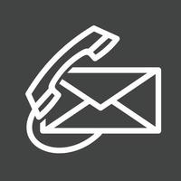 Invertiertes Symbol für E-Mail oder Anrufleitung vektor