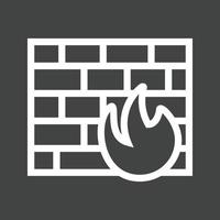 Firewall-Linie invertiertes Symbol vektor