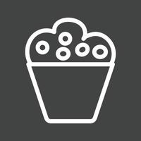 Cupcake-Linie invertiertes Symbol vektor