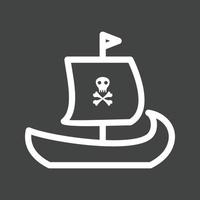 Symbol für umgekehrte Piratenschifflinie vektor